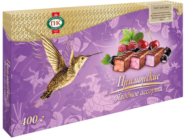 НАБОР КОНФЕТ ПК ПРИМОРСКИЕ ЯГОДНОЕ АССОРТИ 400 Г