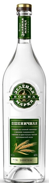 ВОДКА ЗЕЛЕНАЯ МАРКА ПШЕНИЧНАЯ 40% 0,7Л