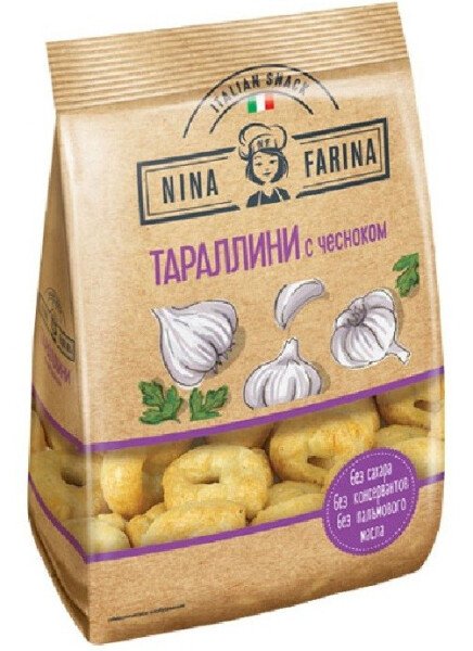 СУШКИ ТАРАЛЛИНИ НИНА ФАРИНА С ЧЕСНОКОМ 180 Г