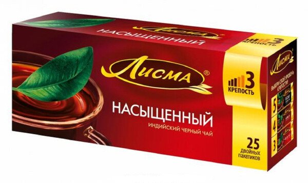 ЧАЙ ЛИСМА НАСЫЩЕННЫЙ ЧЕРНЫЙ 25П 1,8 Г