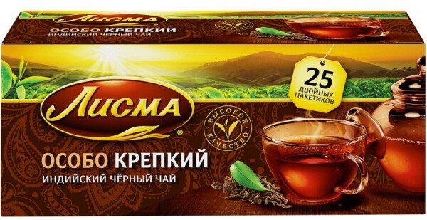 ЧАЙ ЛИСМА КРЕПКИЙ ЧЕРНЫЙ 25П 2 Г