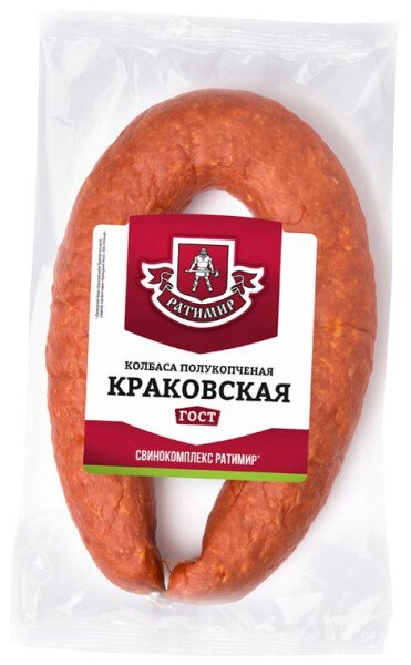 КОЛБАСА РАТИМИР КРАКОВСКАЯ П/К ГОСТ 400 Г В/У